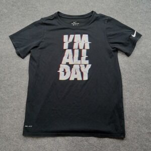 Nike Shirt Boys XL Black Dri-Fit Im All Day Graphic Athletic Training T-Shirt
